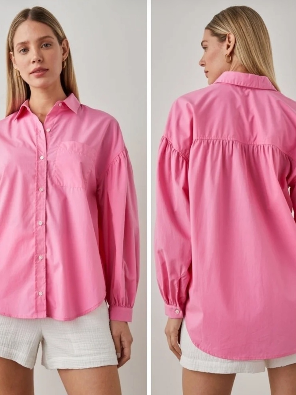 Rails Janae Shirt Pink Oversized Button Down